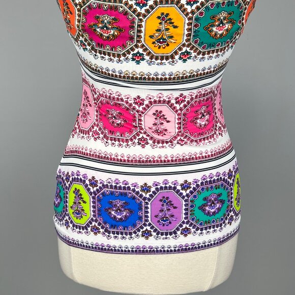 Roberto Cavalli Womens Multicolor Printed V Neck Top Sleeveless size IT 42 US 6 - Picture 8 of 12